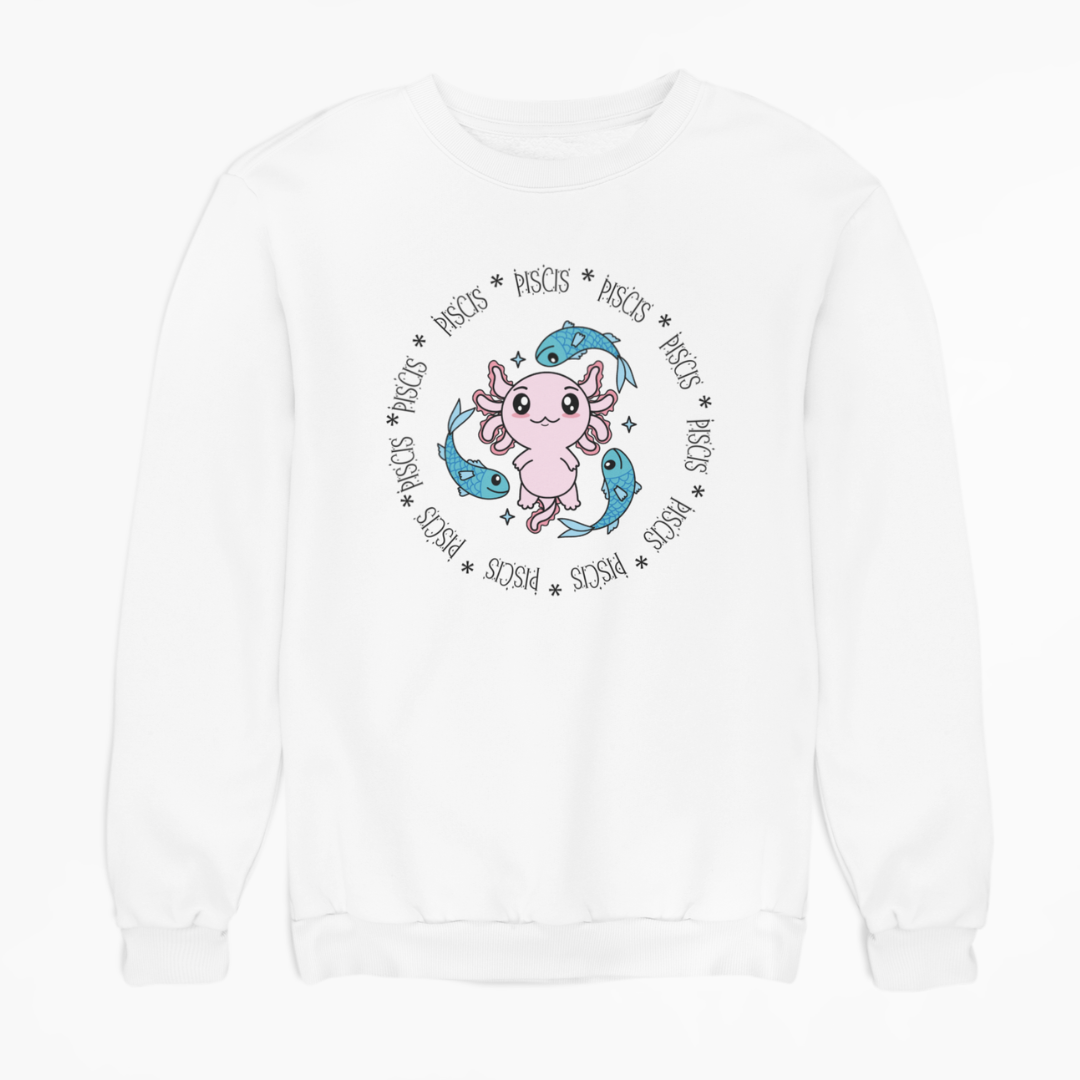 Sudadera Axolotzin Horóscopos Aro Piscis Ajolote Unisex