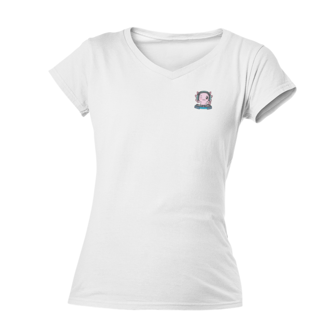 Playera Cuello V Axolotzin Dj Ajolote