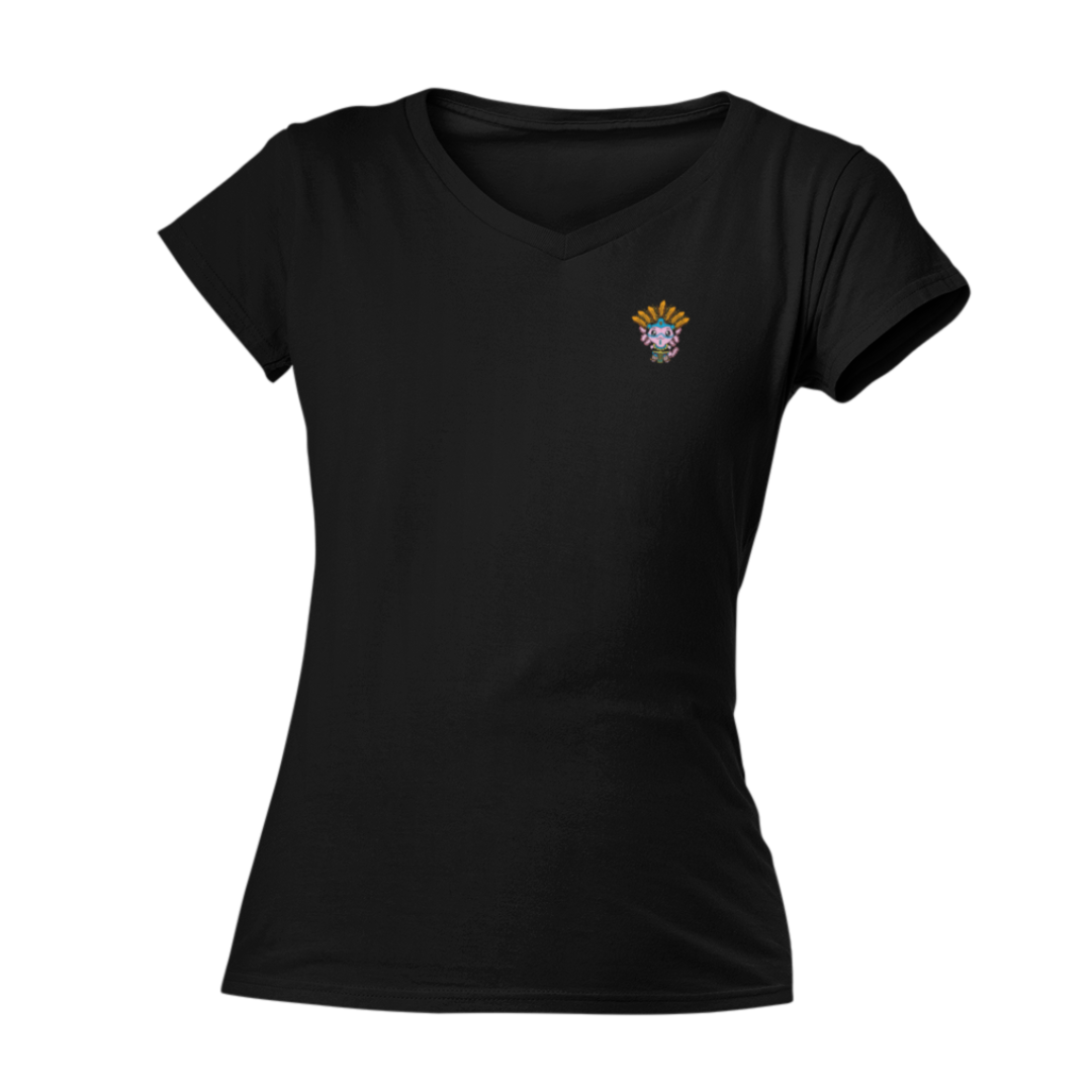 Playera Cuello V Axolotzin Danzante Ajolote