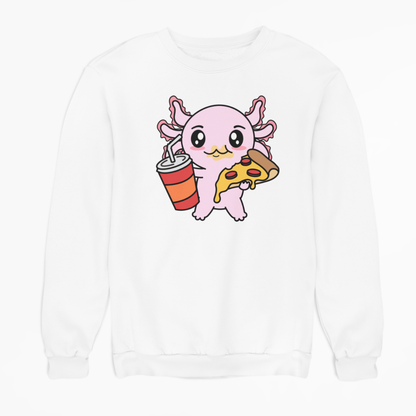Sudadera Axolotzin Comiendo Pizza Ajolote Unisex
