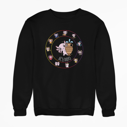 Sudadera Horóscopos Acuario Axolotzin Ajolote Unisex