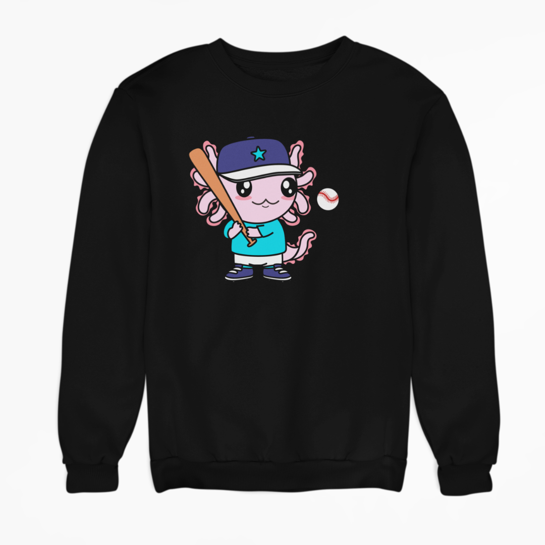 Sudadera Axolotzin Beisbolista Ajolote Unisex