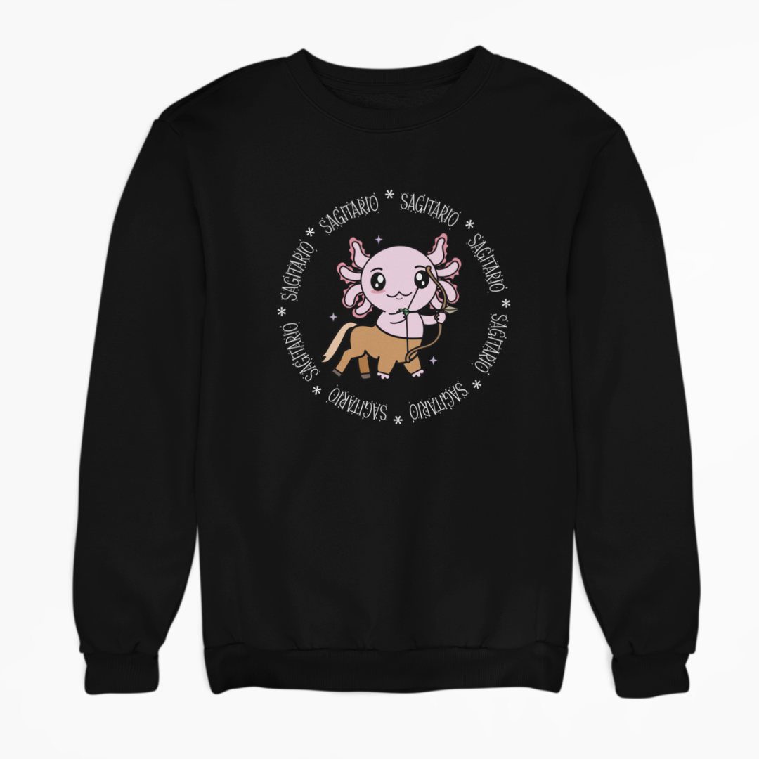 Sudadera Axolotzin Horóscopos Aro Sagitario Ajolote Unisex