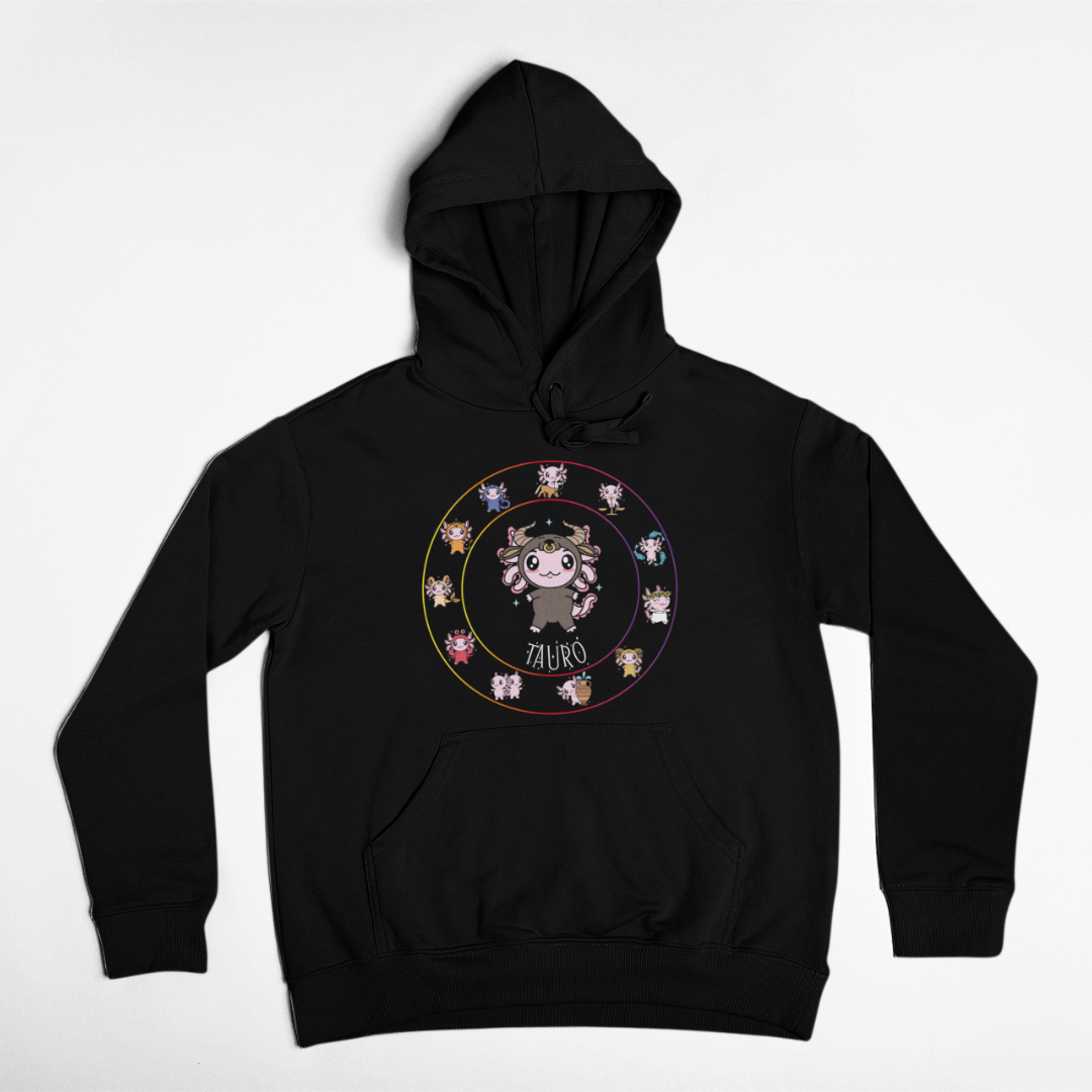 Hoodie Horóscopos Tauro Axolotzin Ajolote Unisex