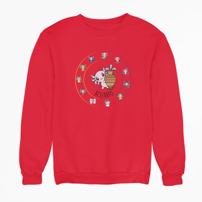 Sudadera Horóscopos Acuario Axolotzin Ajolote Unisex