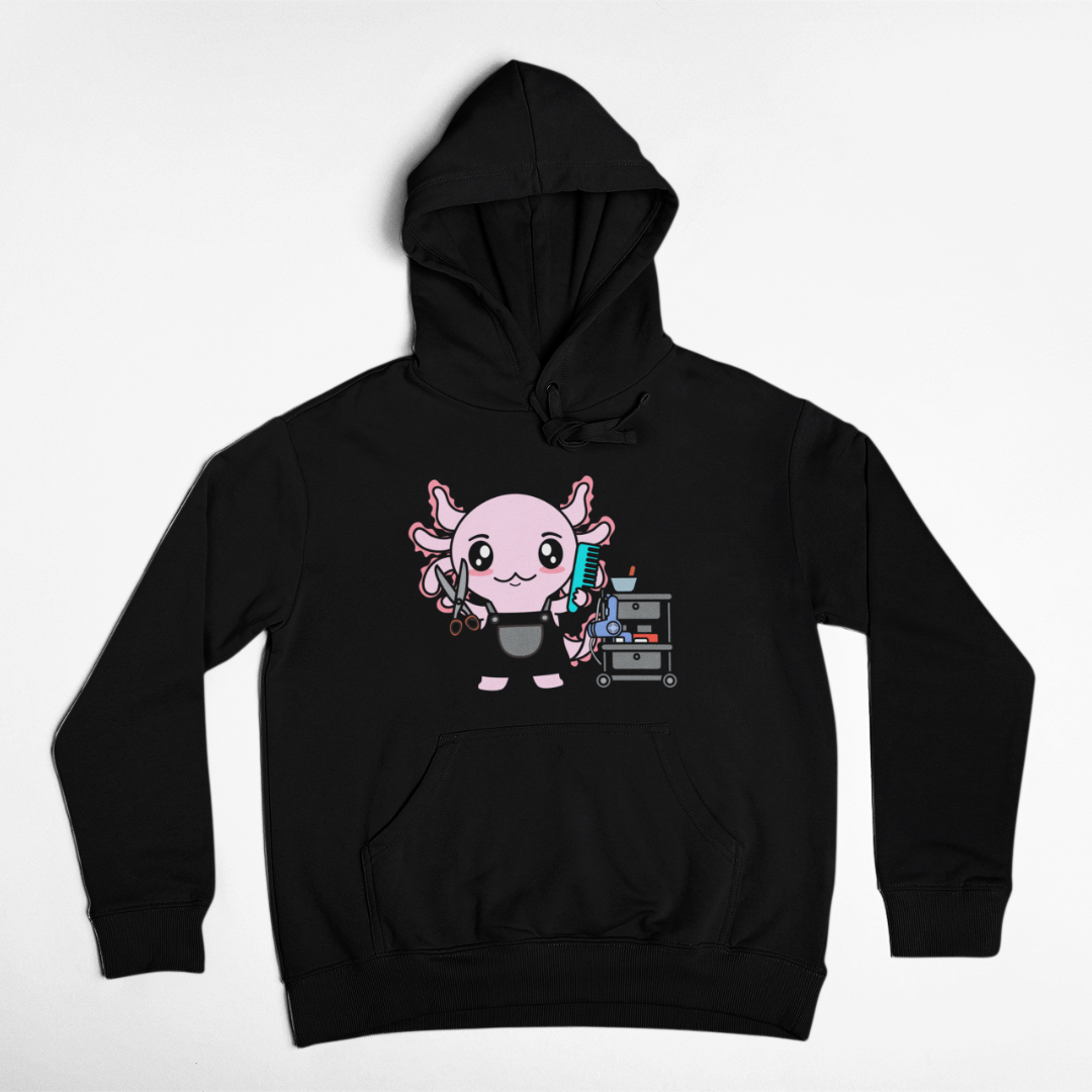 Hoodie Axolotzin Barbero Ajolote Unisex