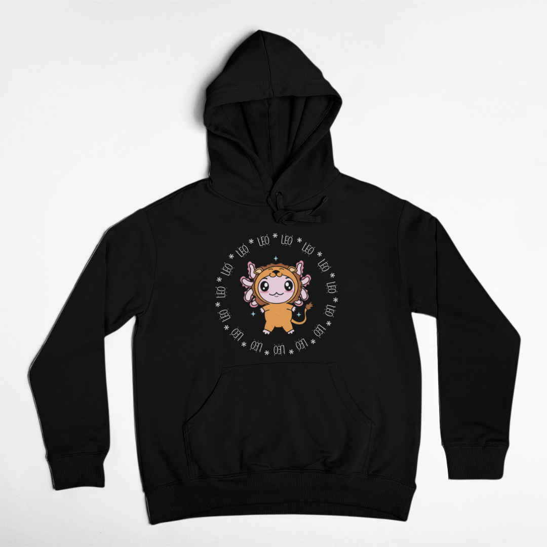 Hoodie Axolotzin Horóscopos Aro Leo Ajolote Unisex