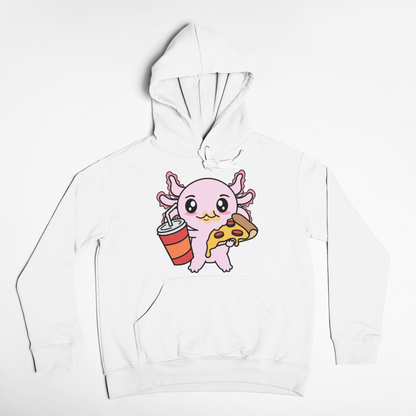 Hoodie Axolotzin Comiendo Pizza Ajolote Unisex
