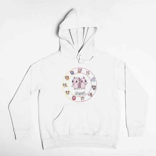 Hoodie Horóscopos Geminis Axolotzin Ajolote Unisex