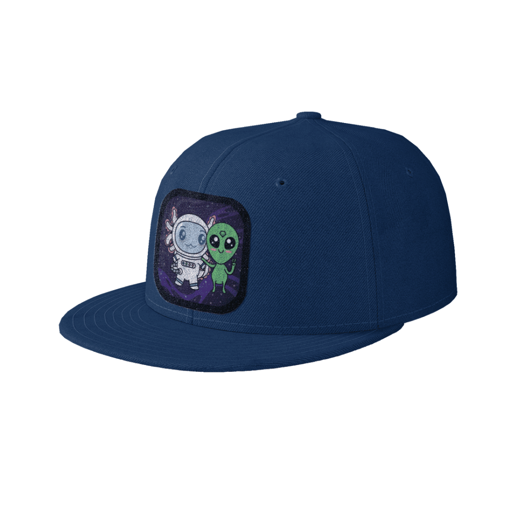 Gorra Unisex Plana Axolotzin Y Marcianito