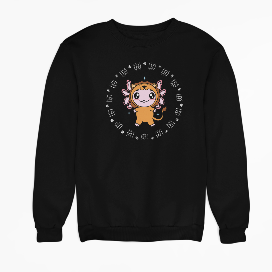 Sudadera Axolotzin Horóscopos Aro Leo Ajolote Unisex
