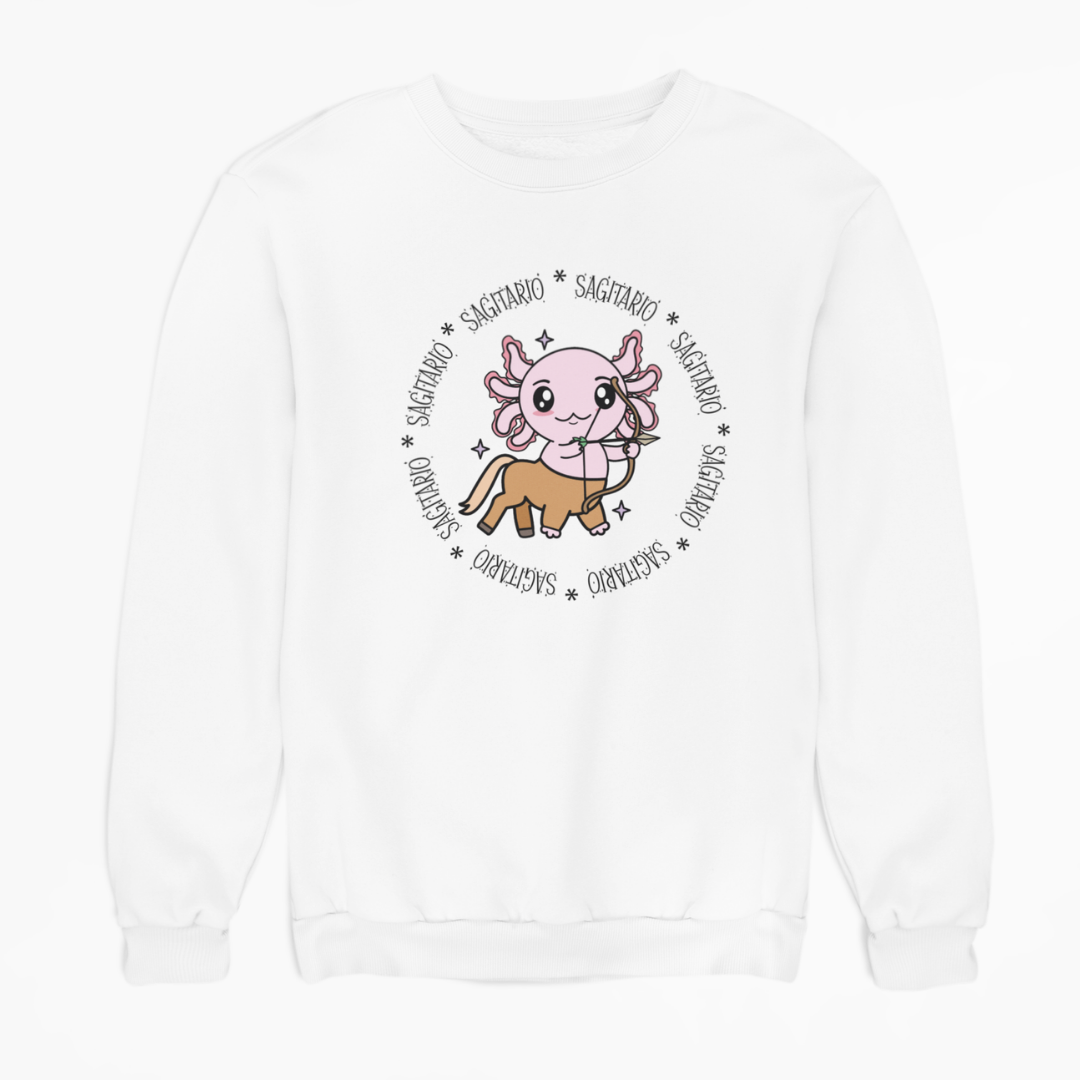Sudadera Axolotzin Horóscopos Aro Sagitario Ajolote Unisex