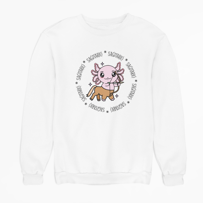 Sudadera Axolotzin Horóscopos Aro Sagitario Ajolote Unisex