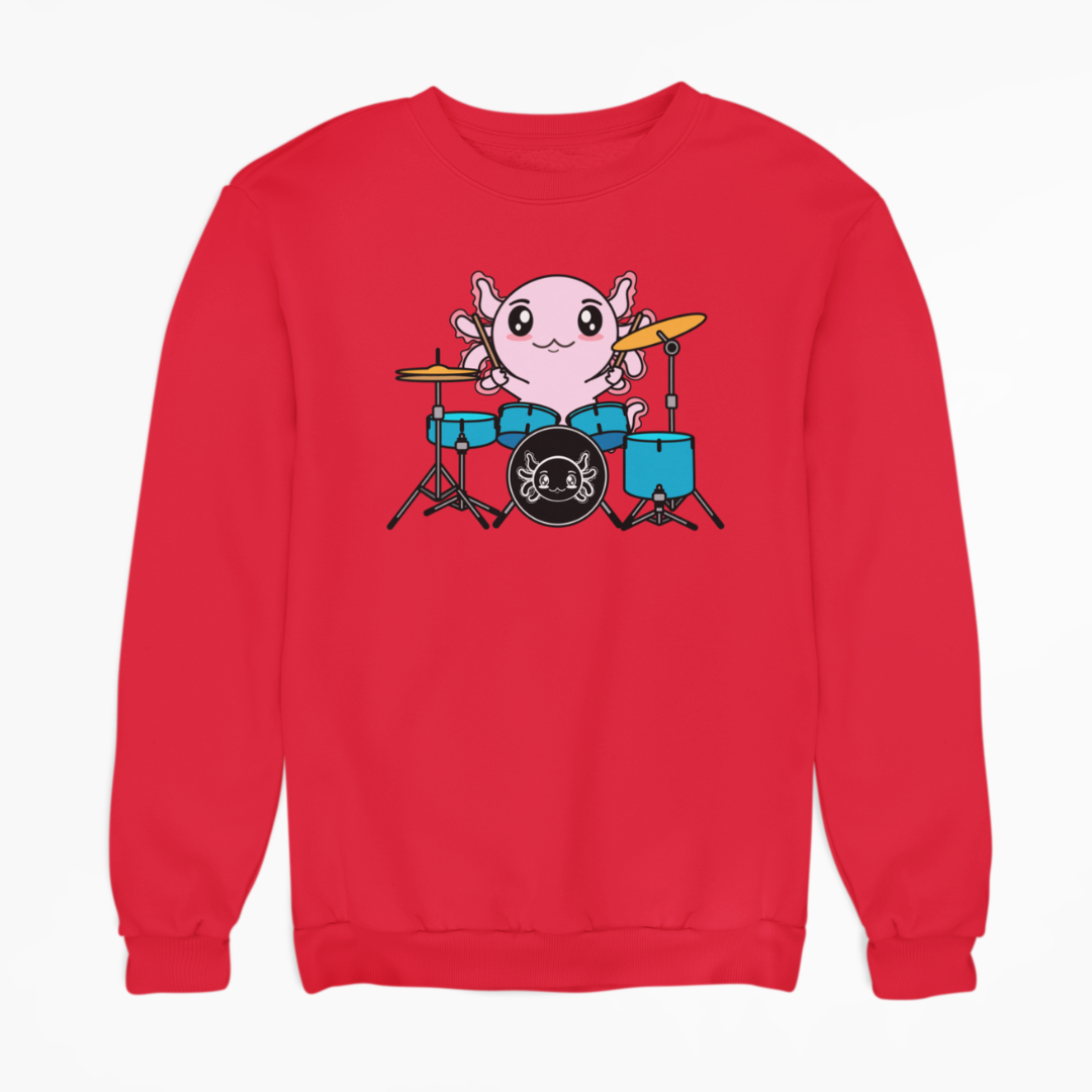 Sudadera Axolotzin Baterista Ajolote Unisex
