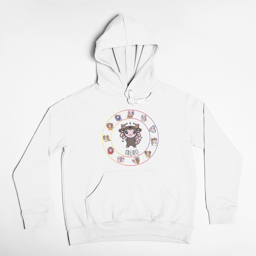 Hoodie Horóscopos Tauro Axolotzin Ajolote Unisex