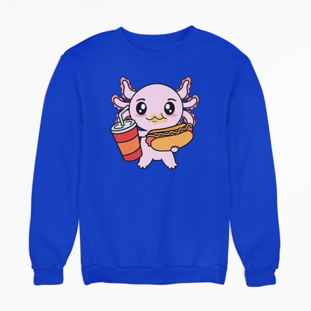 Sudadera Axolotzin Comiendo Jocho Ajolote Unisex