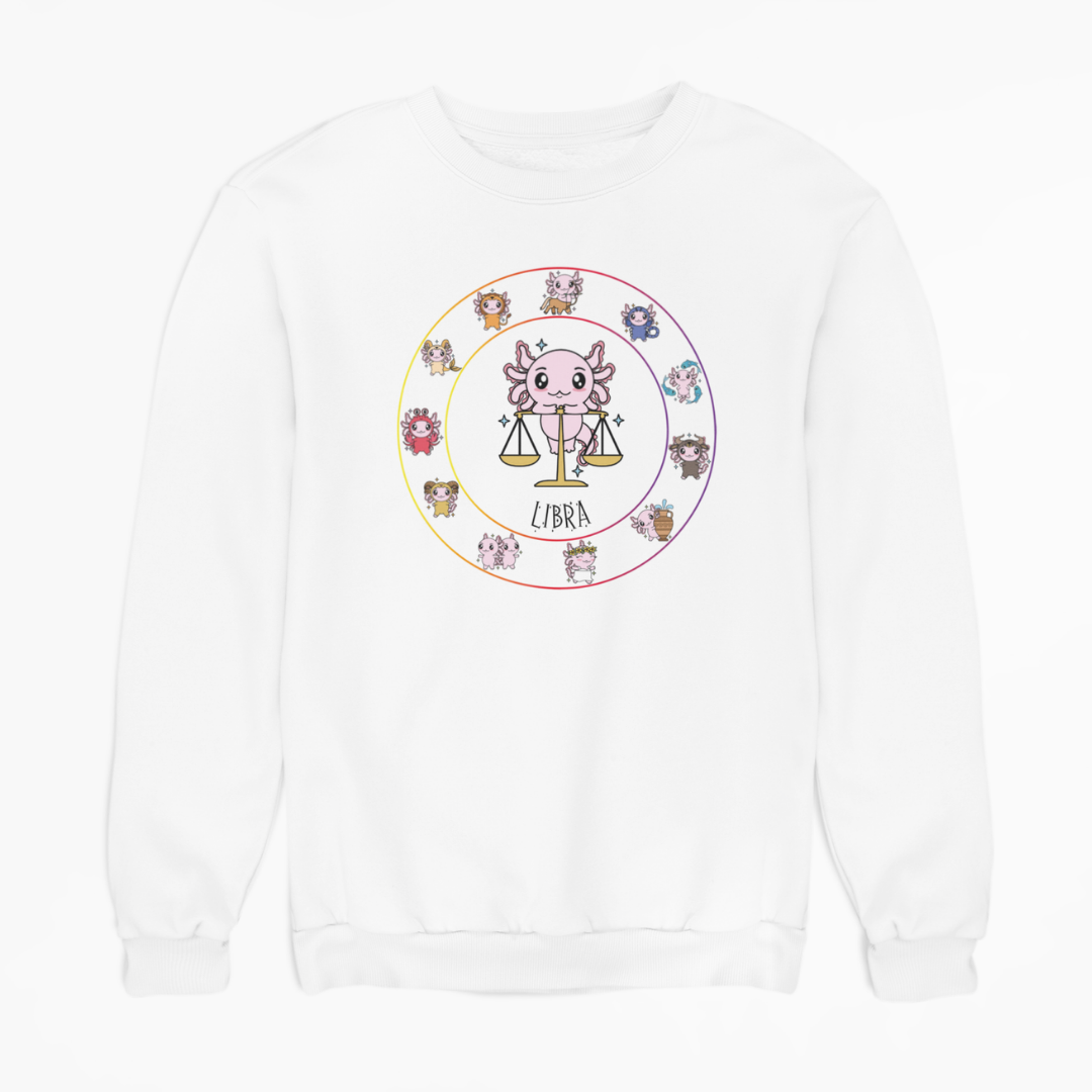 Sudadera Horóscopos Libra Axolotzin Ajolote Unisex