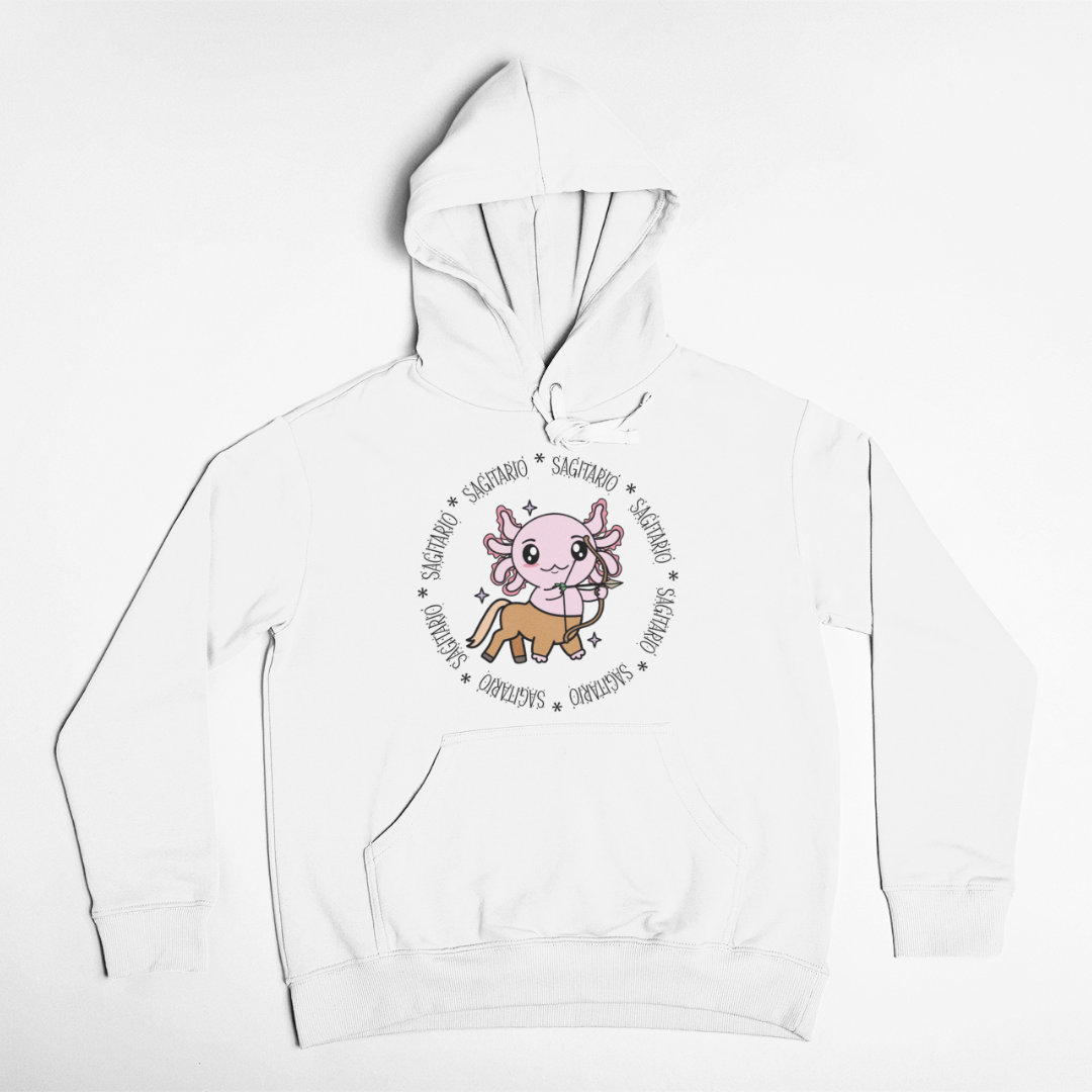 Hoodie Axolotzin Horóscopos Aro Sagitario Ajolote Unisex