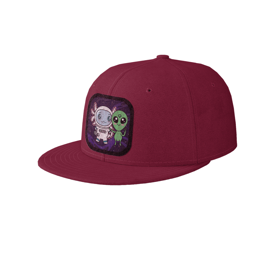 Gorra Unisex Plana Axolotzin Y Marcianito