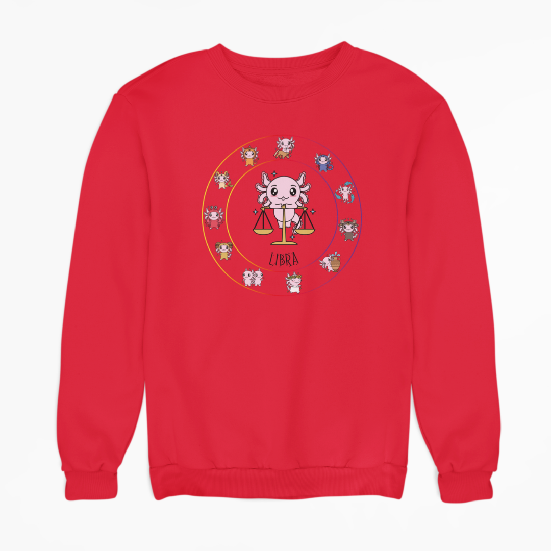 Sudadera Horóscopos Libra Axolotzin Ajolote Unisex