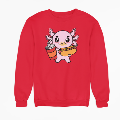 Sudadera Axolotzin Comiendo Jocho Ajolote Unisex