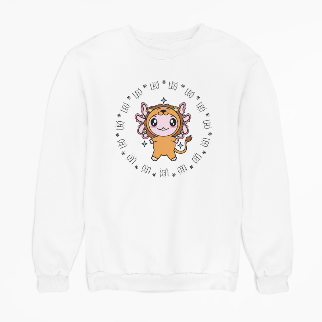 Sudadera Axolotzin Horóscopos Aro Leo Ajolote Unisex