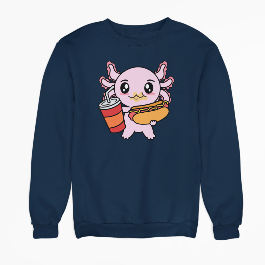 Sudadera Axolotzin Comiendo Jocho Ajolote Unisex
