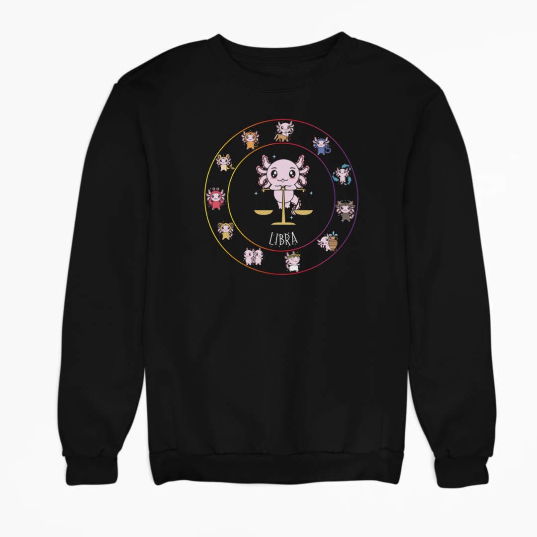 Sudadera Horóscopos Libra Axolotzin Ajolote Unisex