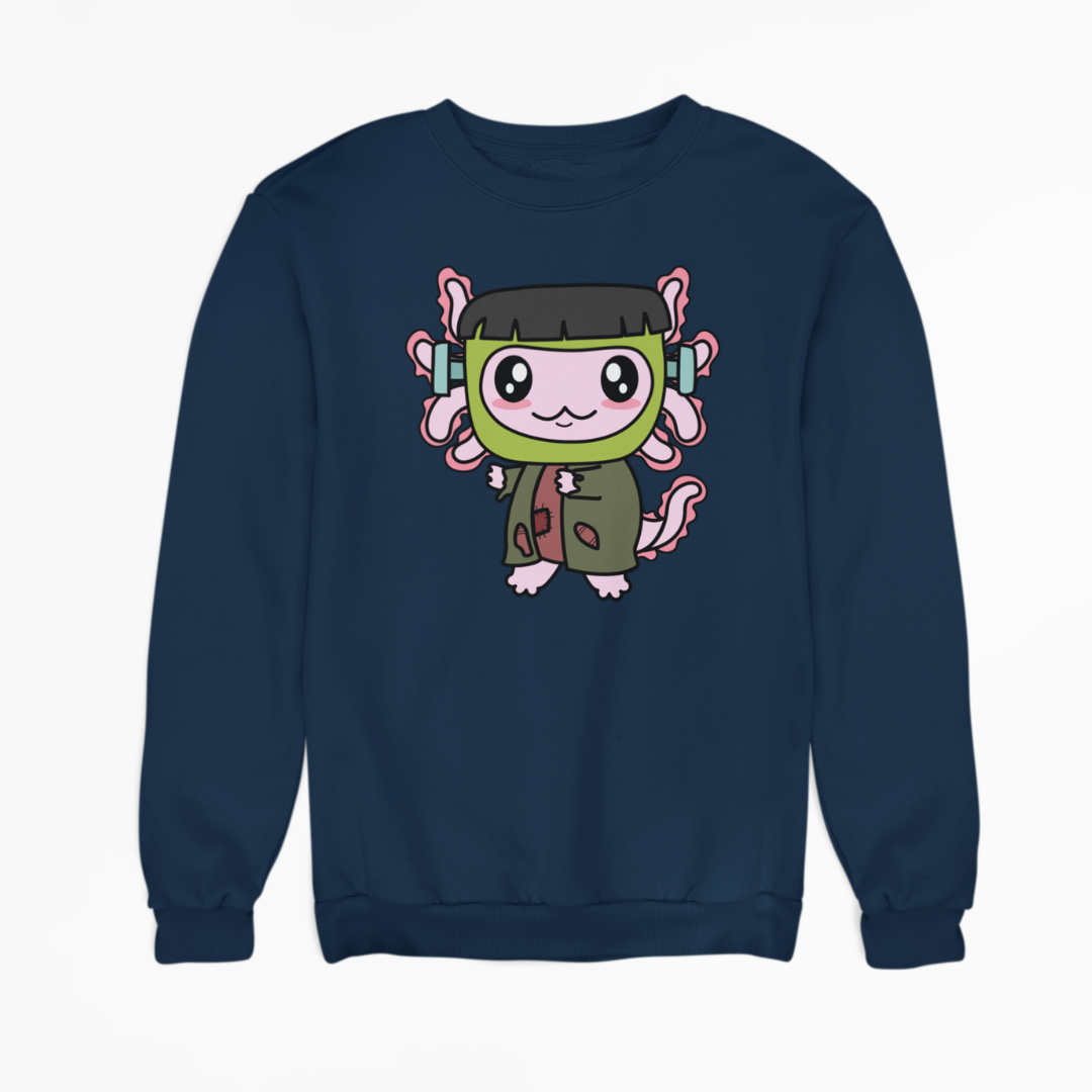 Sudadera Axolotzin Monstruo De Frankenstein Ajolote Unisex