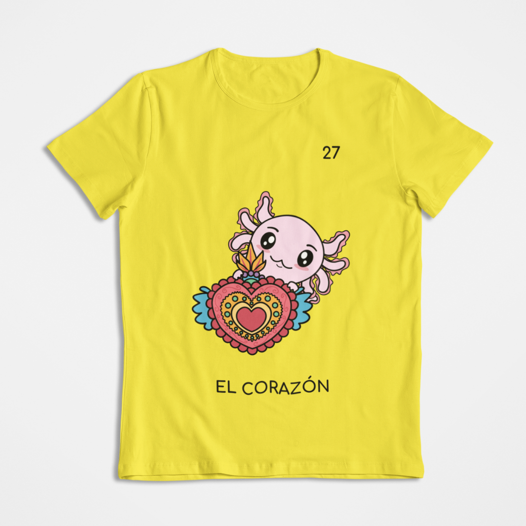 Playera Axoloteria El Corazon Ajolote