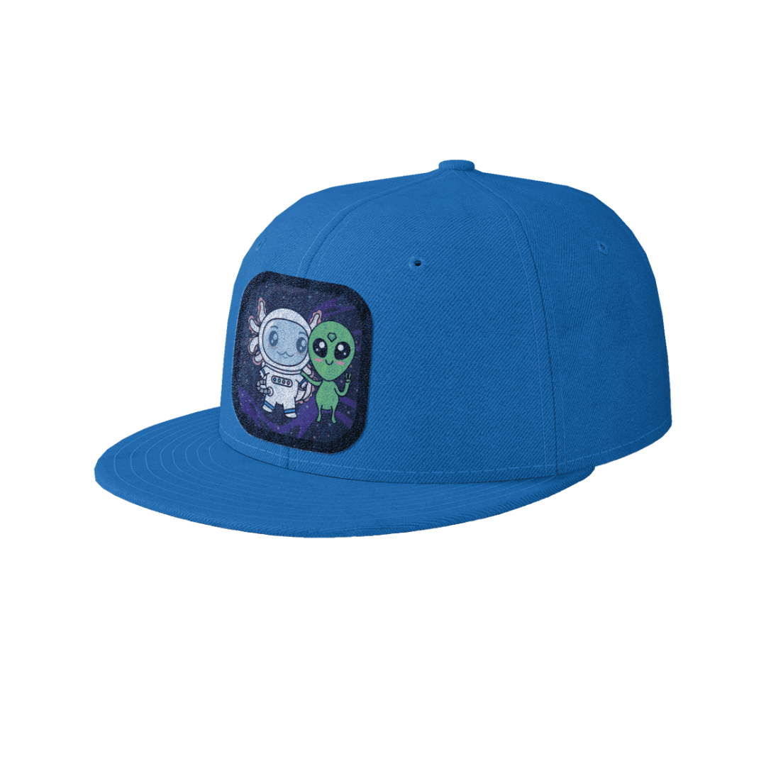 Gorra Unisex Plana Axolotzin Y Marcianito