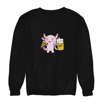 Sudadera Axolotzin Pizza & Cerveza Ajolote Unisex