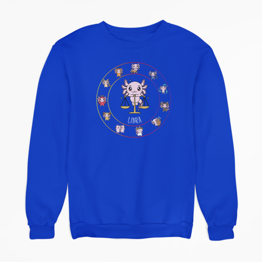 Sudadera Horóscopos Libra Axolotzin Ajolote Unisex