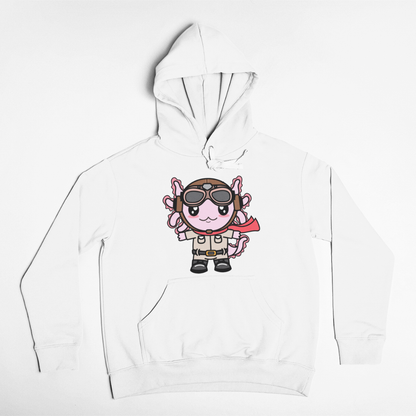 Hoodie Axolotzin Aviador Ajolote Unisex