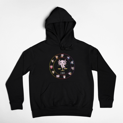 Hoodie Horóscopos Libra Axolotzin Ajolote Unisex