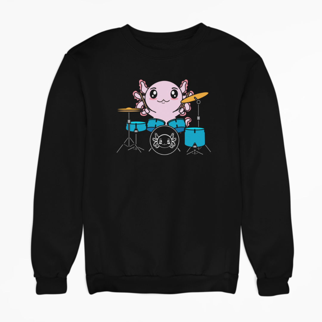 Sudadera Axolotzin Baterista Ajolote Unisex
