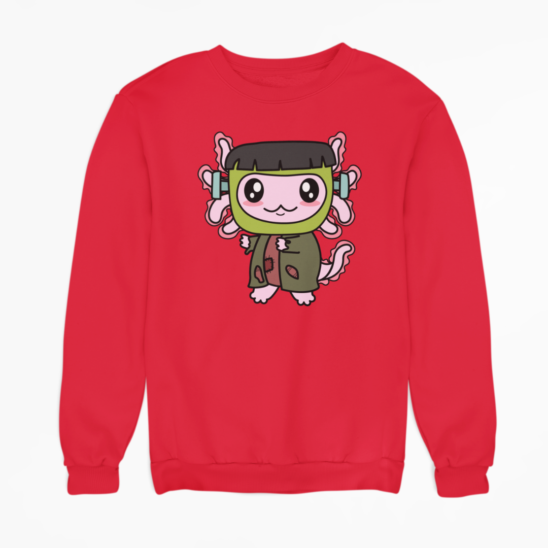 Sudadera Axolotzin Monstruo De Frankenstein Ajolote Unisex