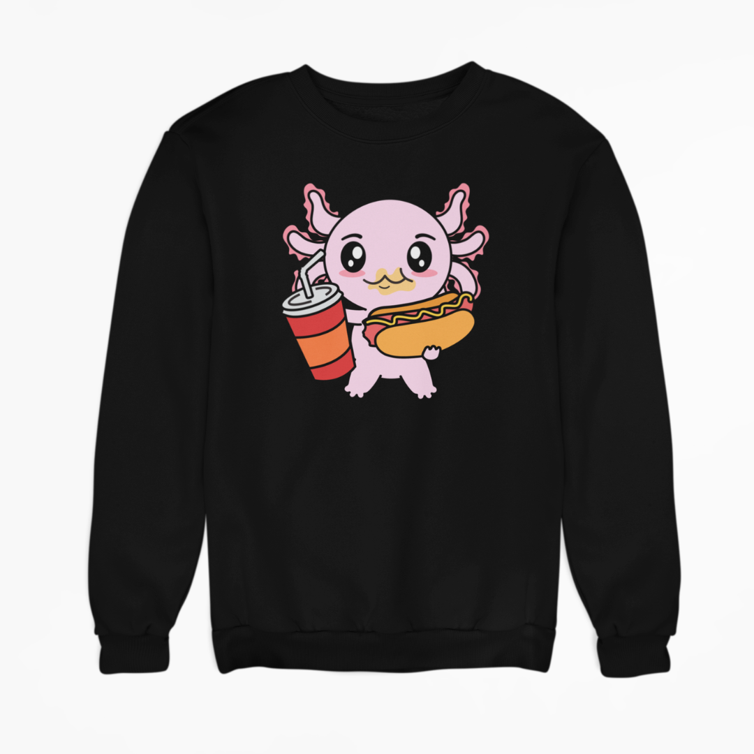 Sudadera Axolotzin Comiendo Jocho Ajolote Unisex