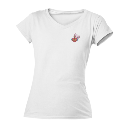 Playera Cuello V Axoloteria El Corazon Ajolote Adulto