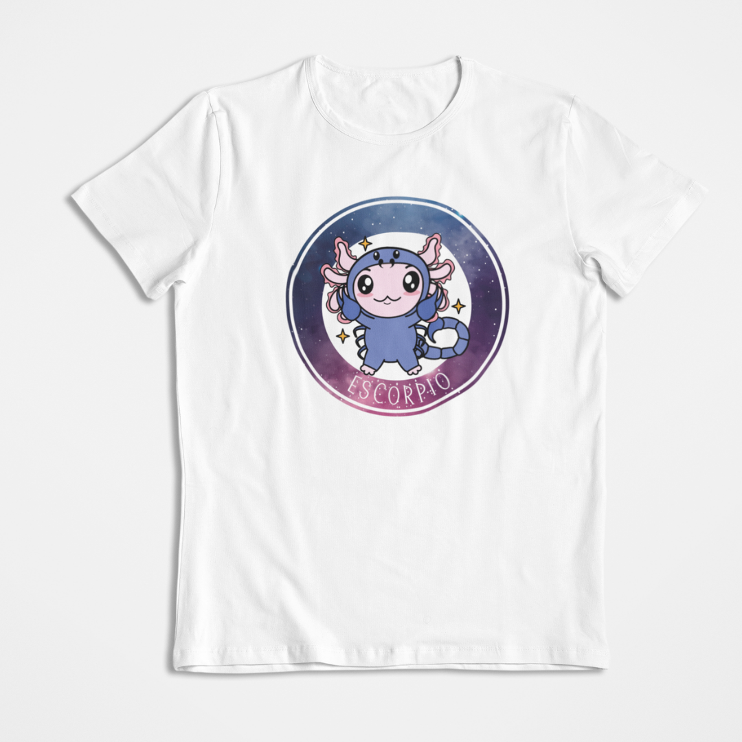 Playera Axolotzin Horoscopos Galaxy Escorpio Ajolote