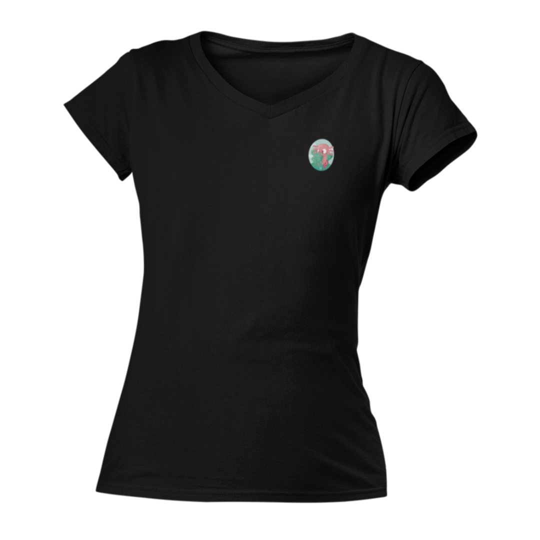 Playera Cuello V Ajolotito Nopalito Mirari Chan