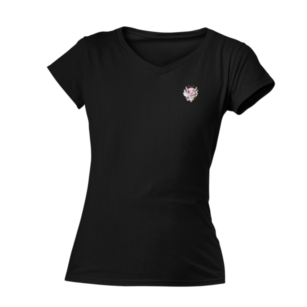 Playera Cuello V Axolotzin Cupido Ajolote Adulto