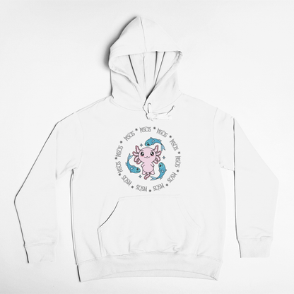 Hoodie Axolotzin Horóscopos Aro Piscis Ajolote Unisex