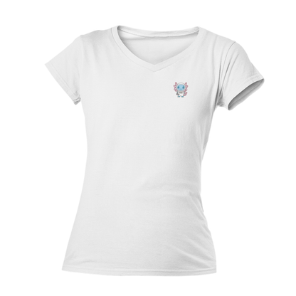 Playera Cuello V Axolotzin Astronauta Ajolote