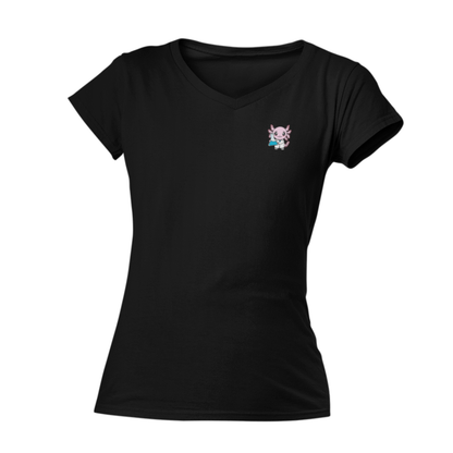 Playera Cuello V Axolotzin Quimico Ajolote Adulto
