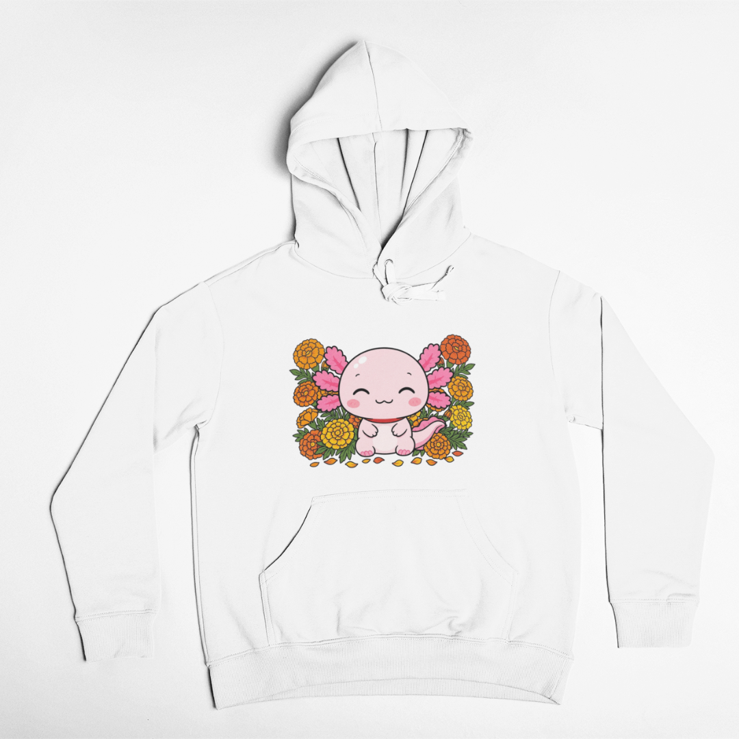 Hoodie Ajolotito Cempasúchil Unisex