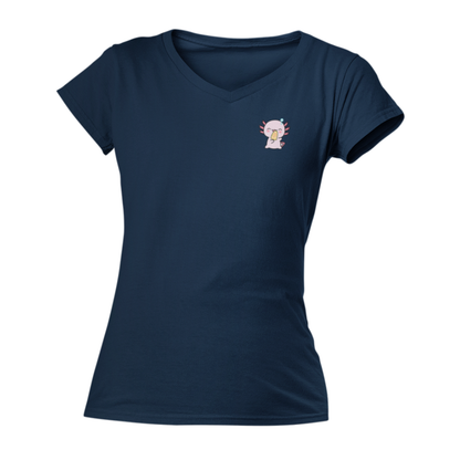 Playera "V" Ajolote Comiendo Elote Con Chile Xo The Monster