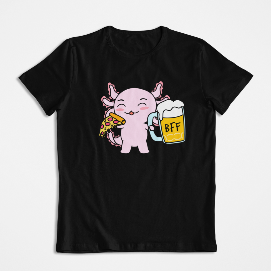 Playera Axolotzin Pizza & Cerveza Ajolote