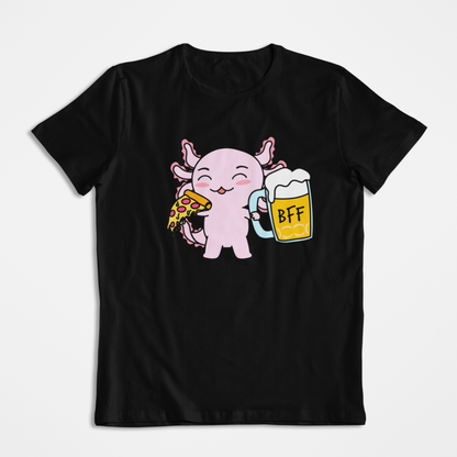 Playera Axolotzin Pizza & Cerveza Ajolote
