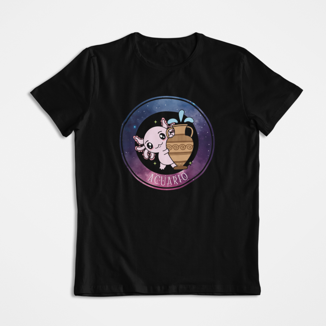 Playera Axolotzin Horoscopos Galaxy Acuario Ajolote